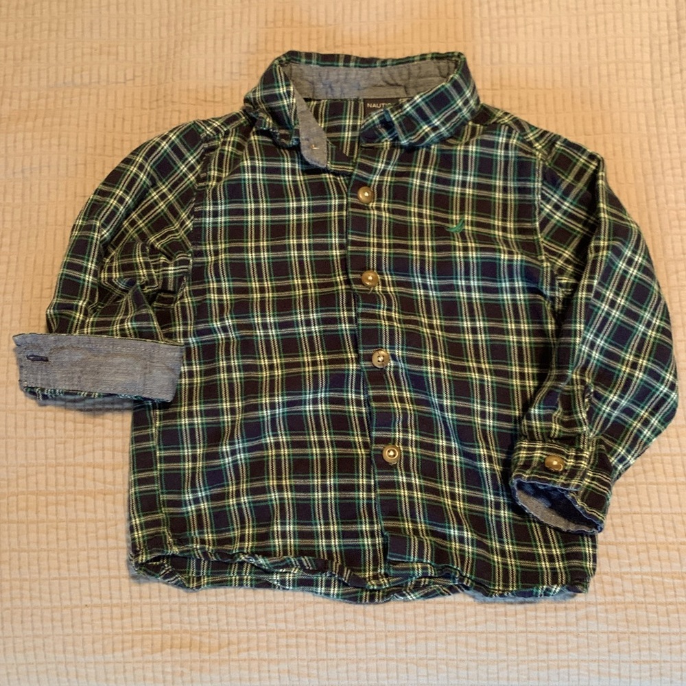 Nautica plaid baby boy’s button down shirt